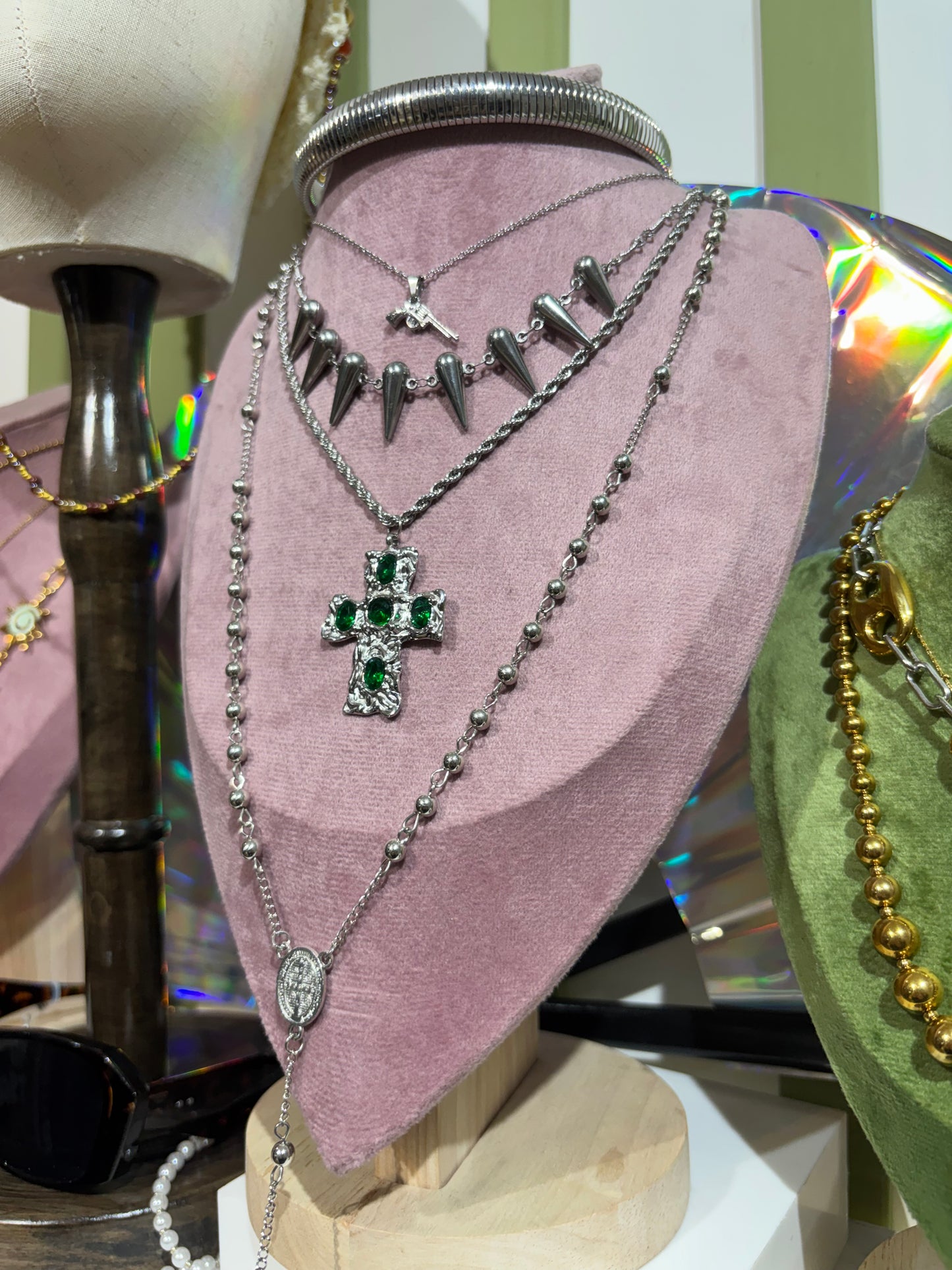 Collar Twist Cross green