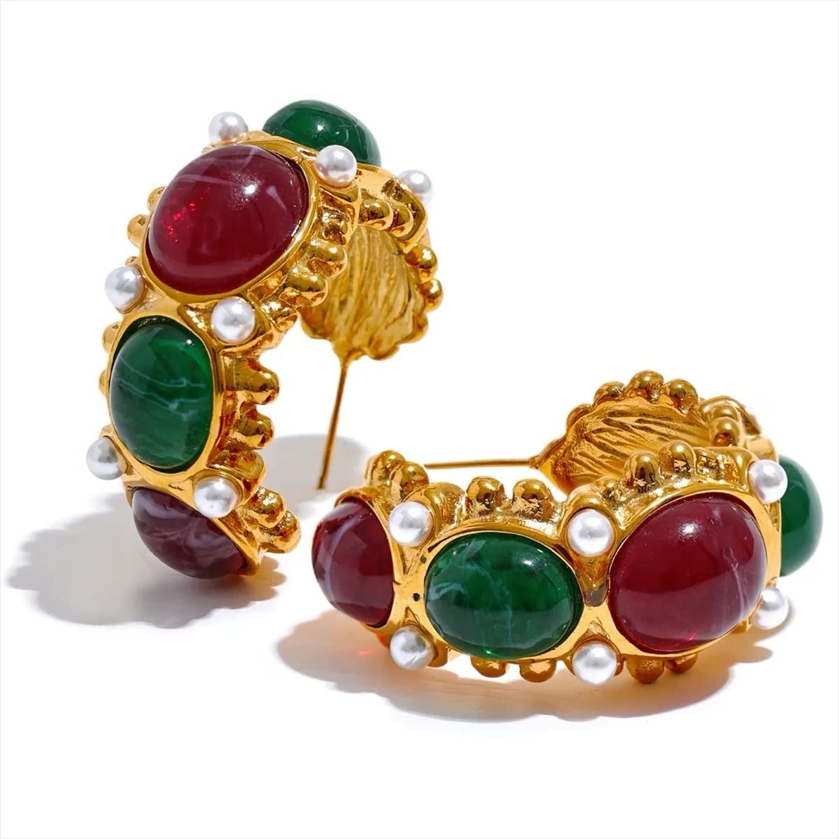 Pendientes Gemas Pearls Green