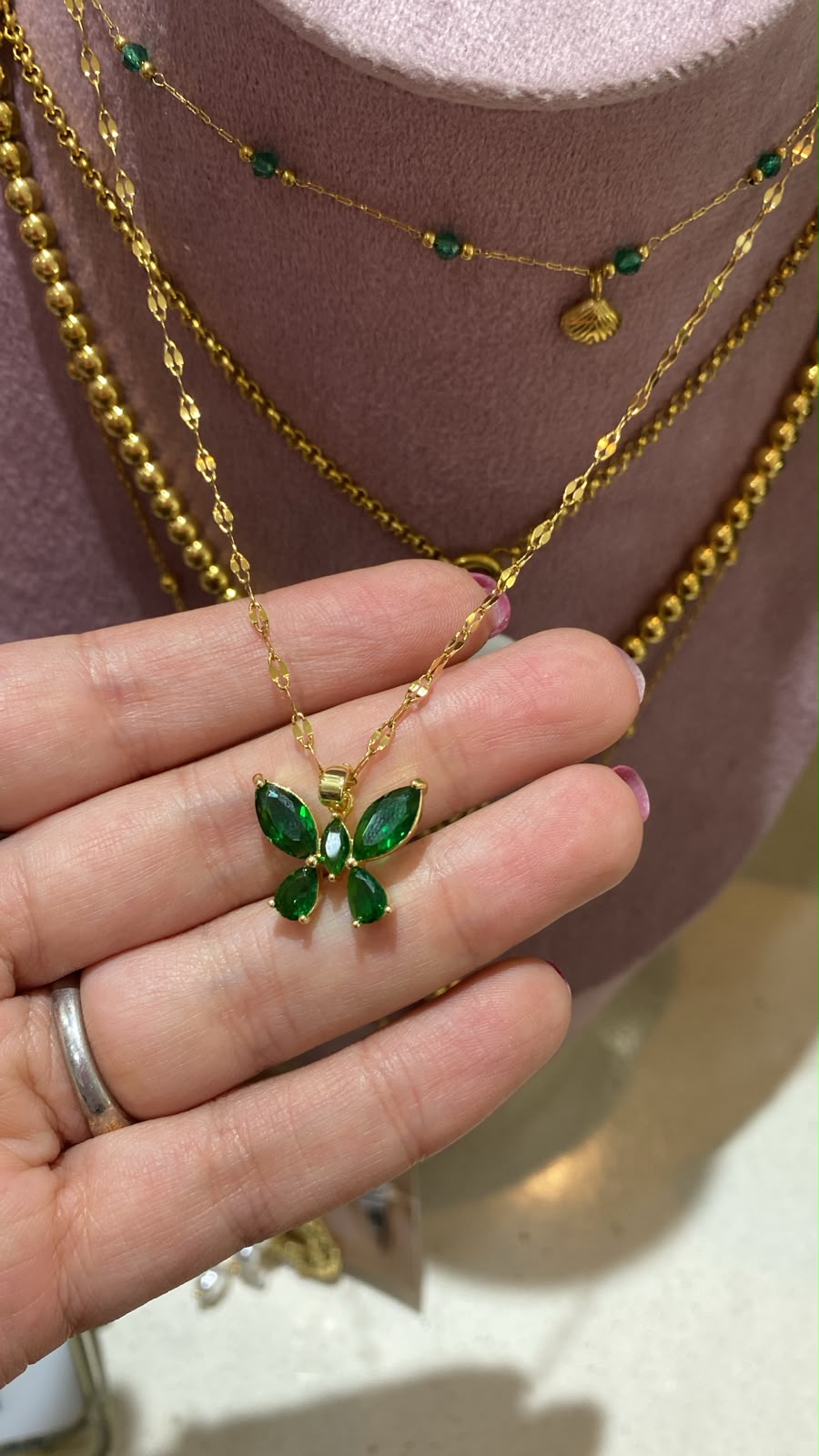 Collar green butterfly