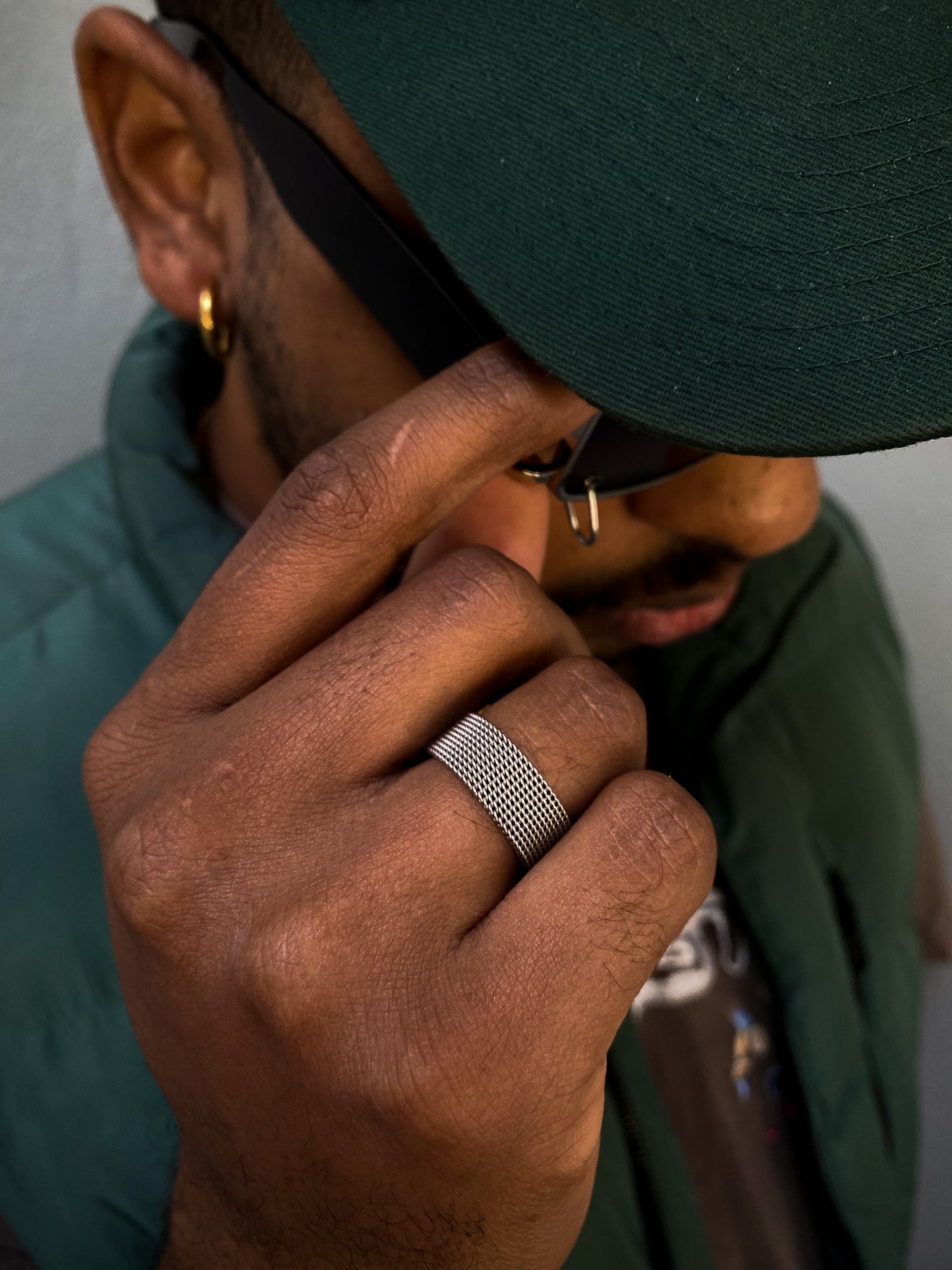 Anillo Urban "Black Metal Mesh"