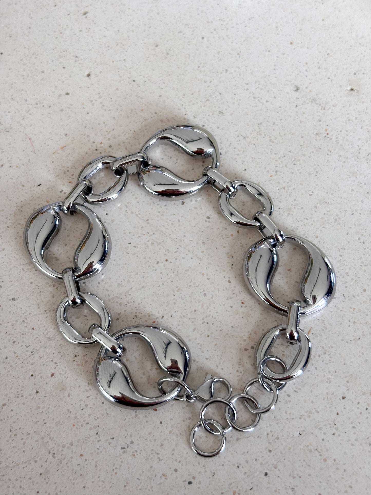 Brazalete Chunky Circle Silver