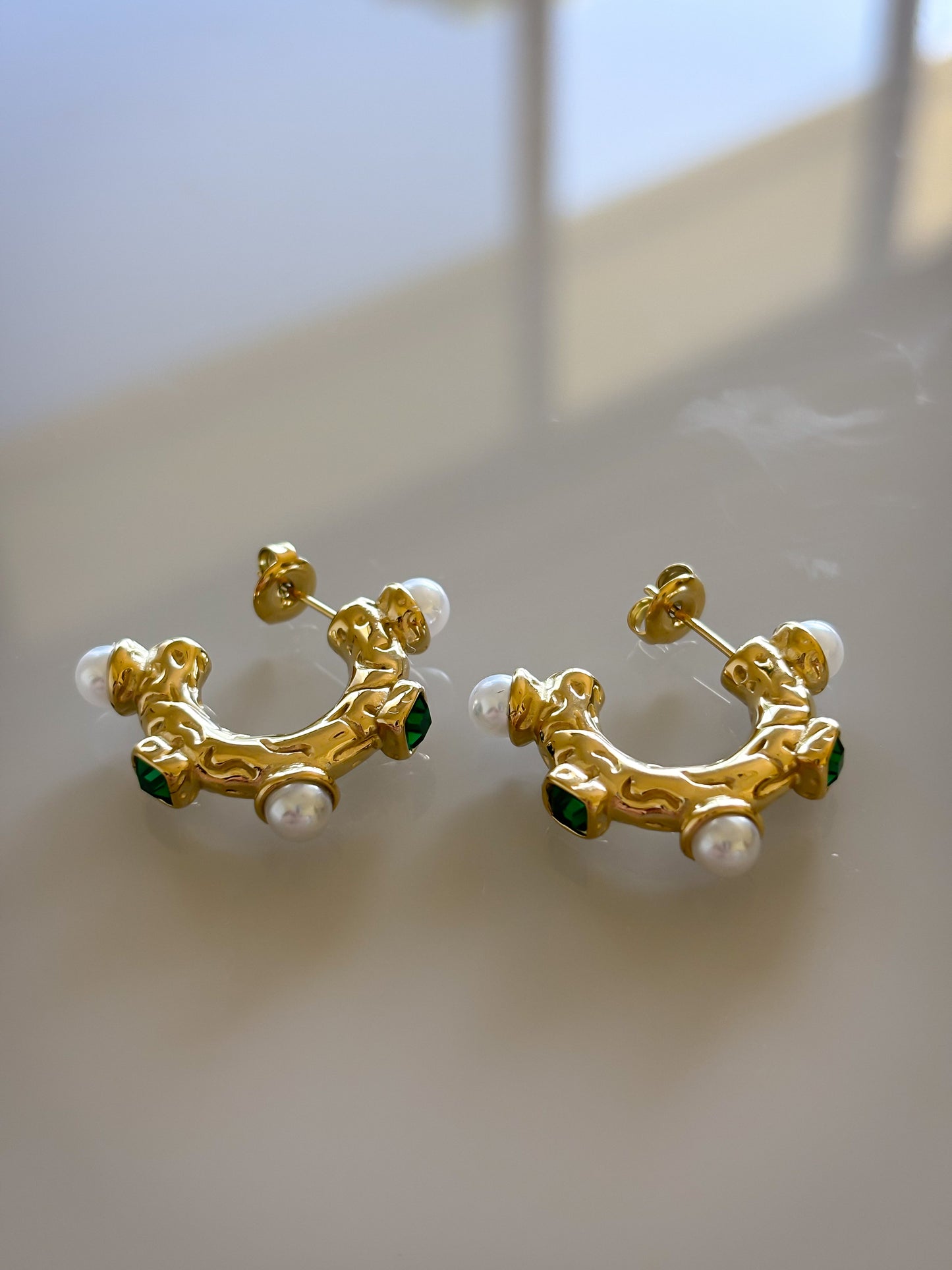 Hoops Pearls and Stones