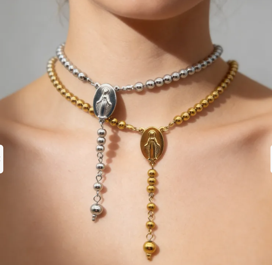Collar Silver Rosary