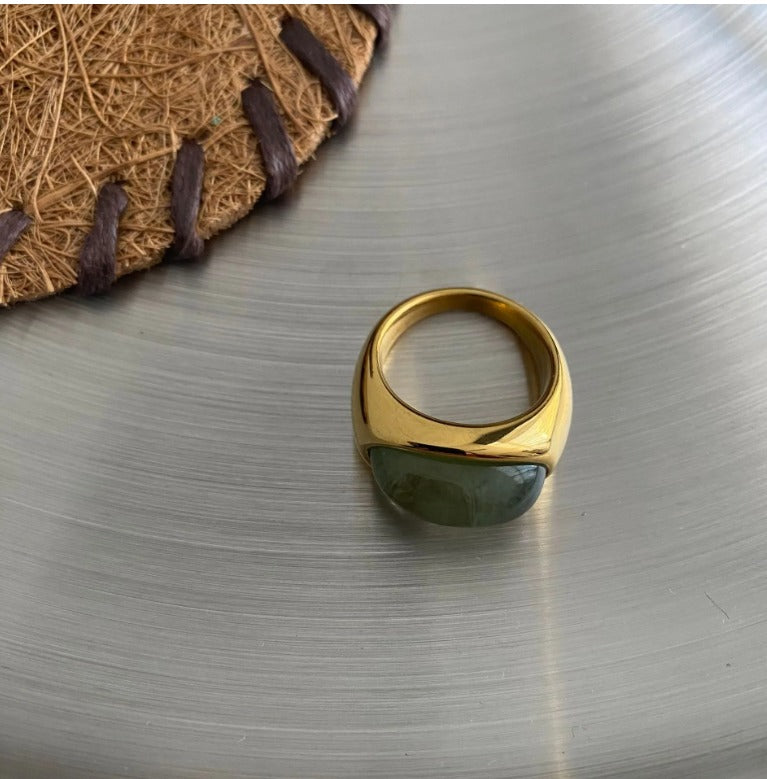 Anillo "Elegant Green Stone"