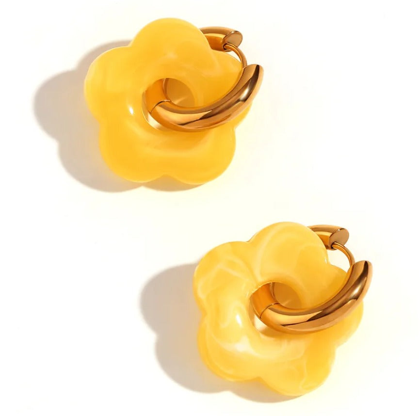 Aretes Hoops Flowers