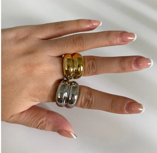 Anillo Chunky Double Silver