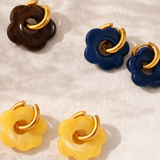 Aretes Hoops Flowers