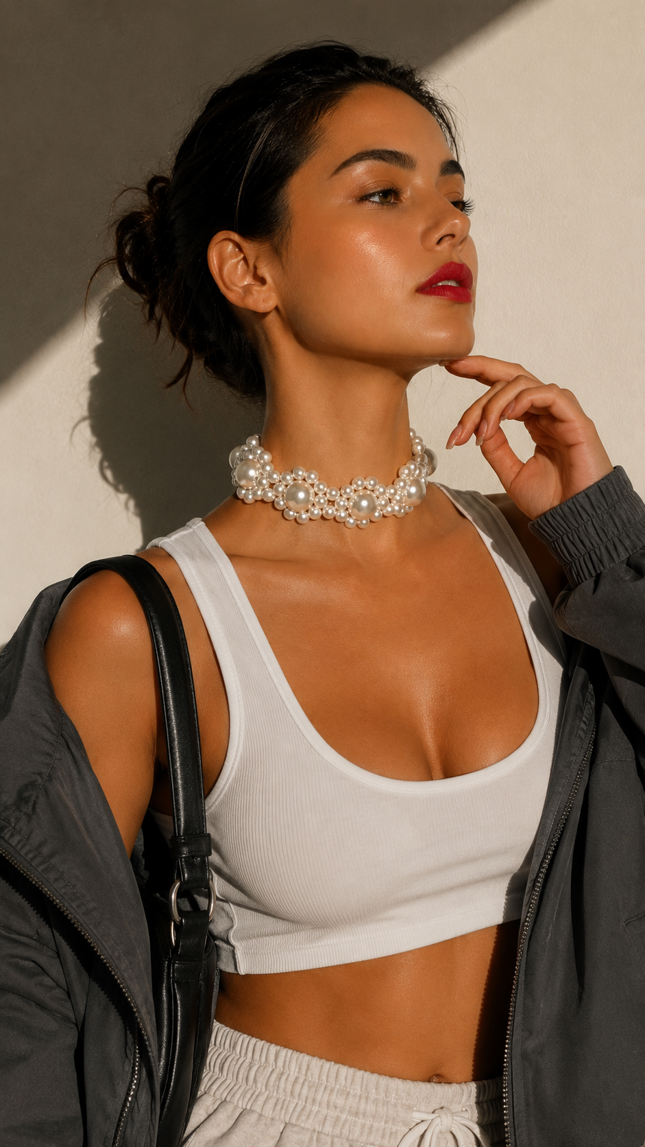 Collar tipo Choker Flower Pearls