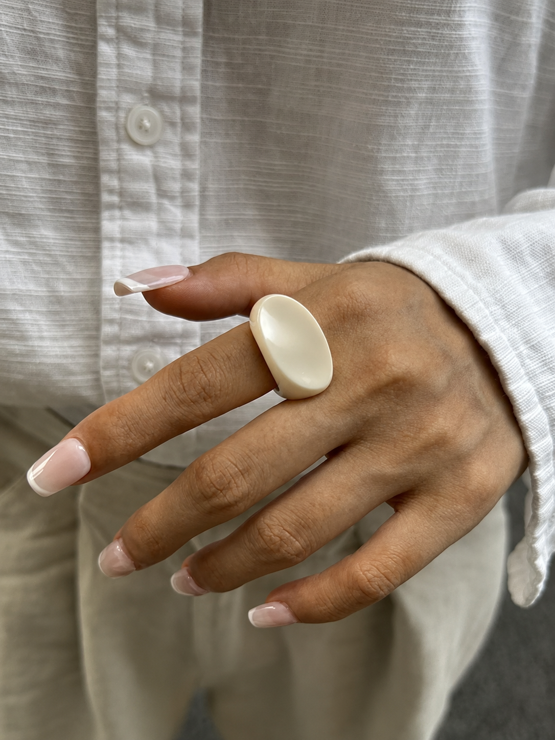 Anillo Resin Vainilla