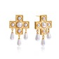 Aretes Holy Cross Pearls