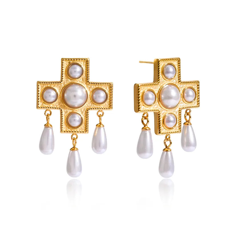 Aretes Holy Cross Pearls