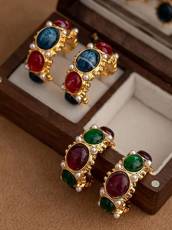 Pendientes Gemas Pearls Green