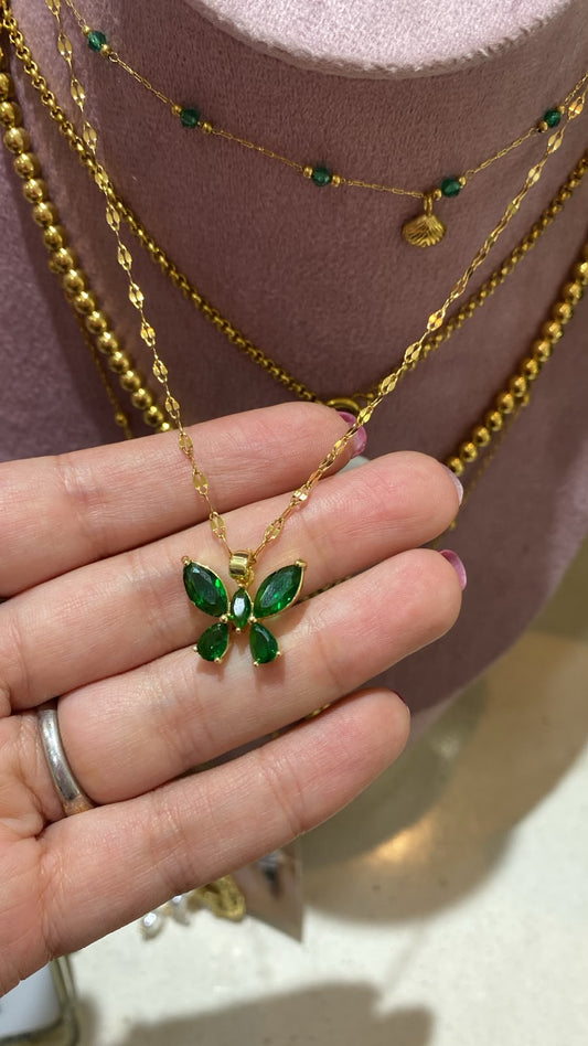 Collar green butterfly