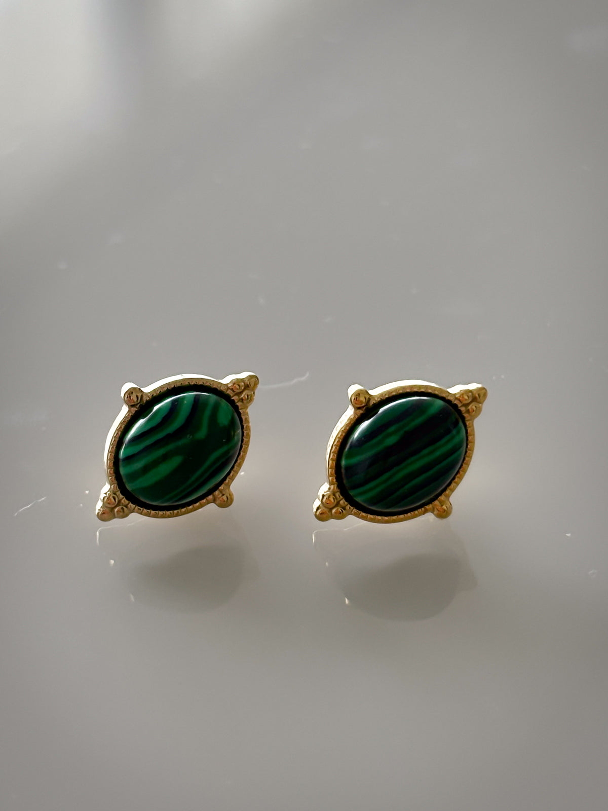 Aretes Mini Green Stone