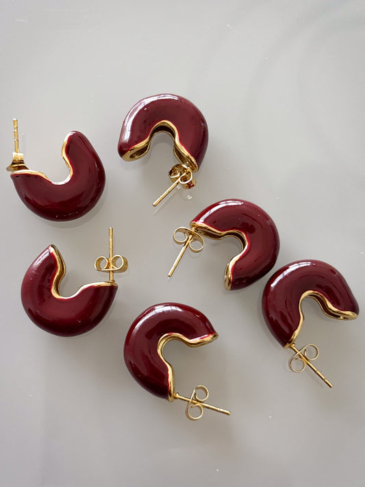 Mini Burgundy hoops