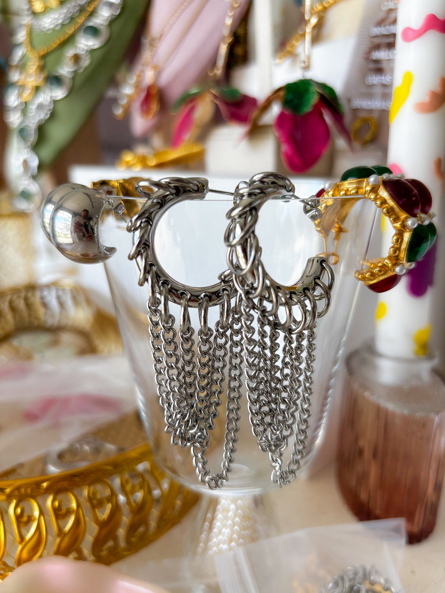 Hoops Double Chain Silver