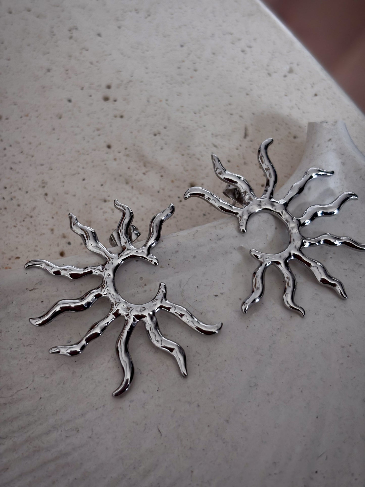 Aretes "Silver Half Sun"