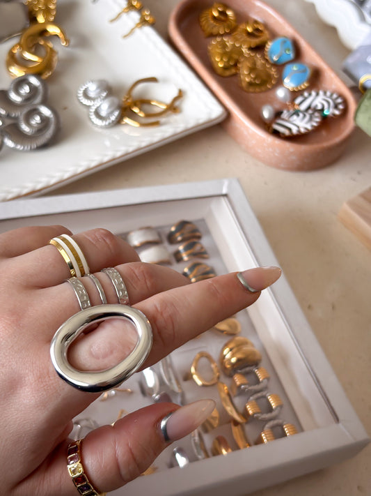 Anillo XO Chunky Maxy Circle Silver