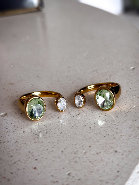 Anillo "Green clear diamonds"
