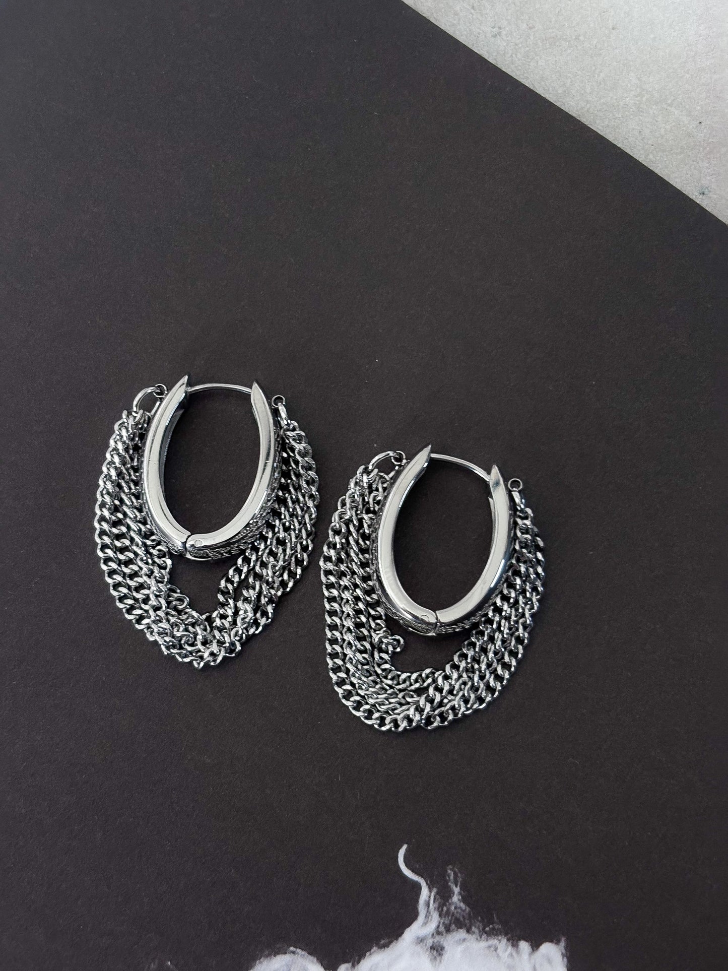 Aretes Silver Chains Love
