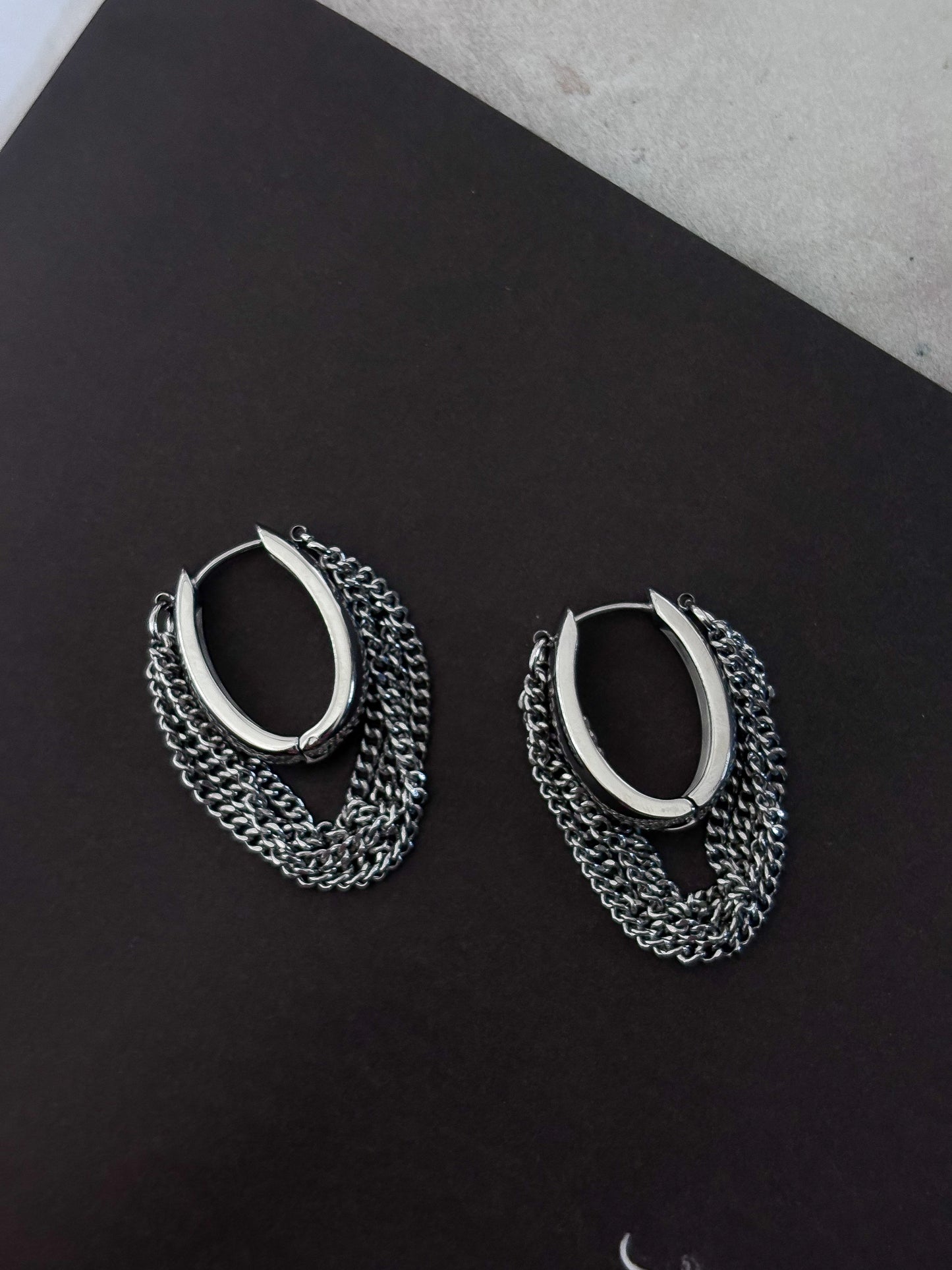 Aretes Silver Chains Love