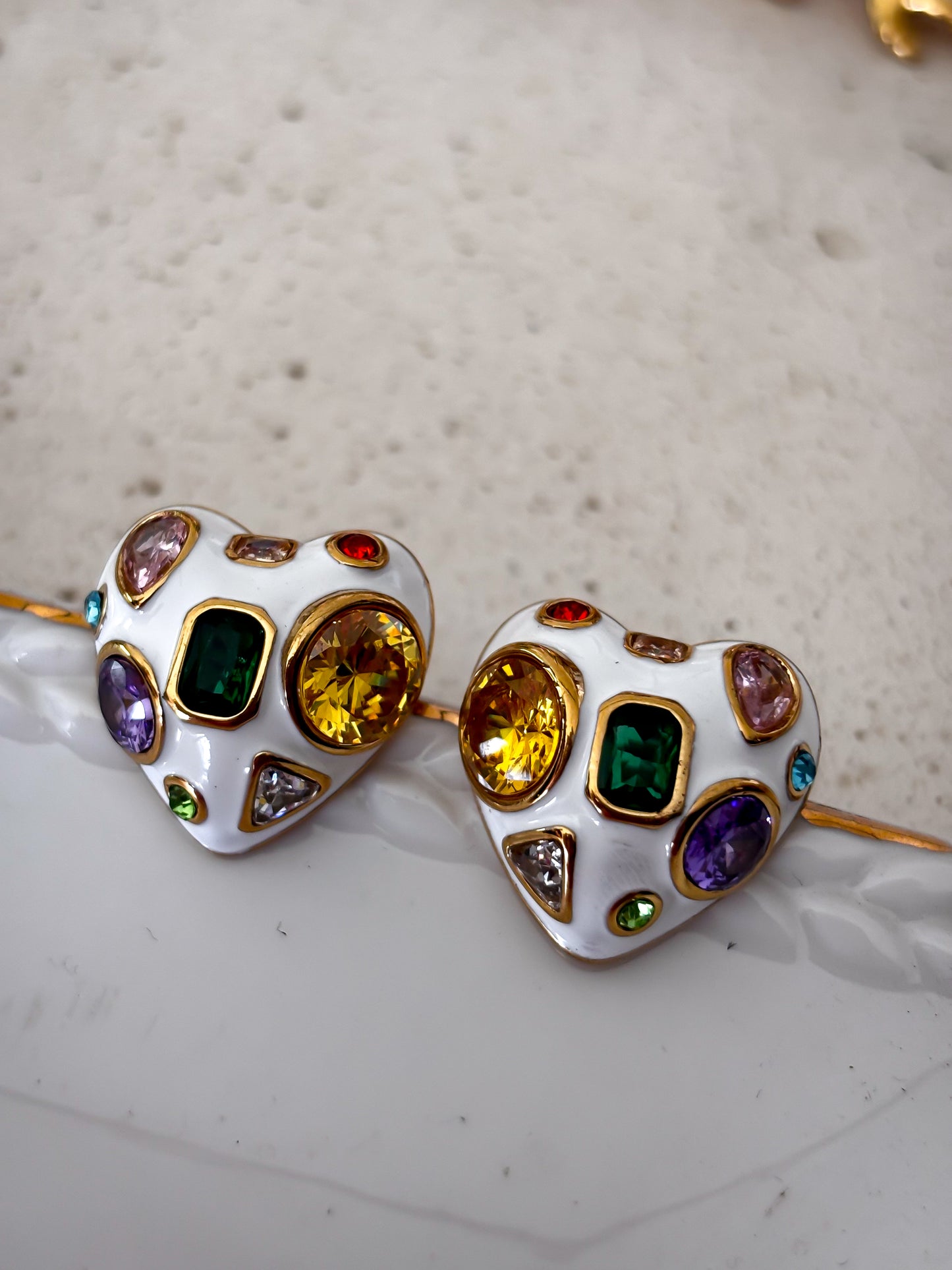 Pendientes "Vintage diamond Heart"
