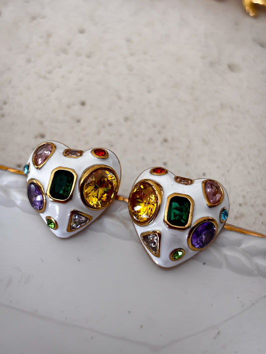 Pendientes "Vintage diamond Heart"