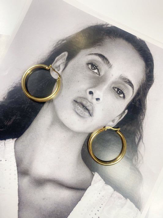 Aretes "Goldie Thick Hoops"