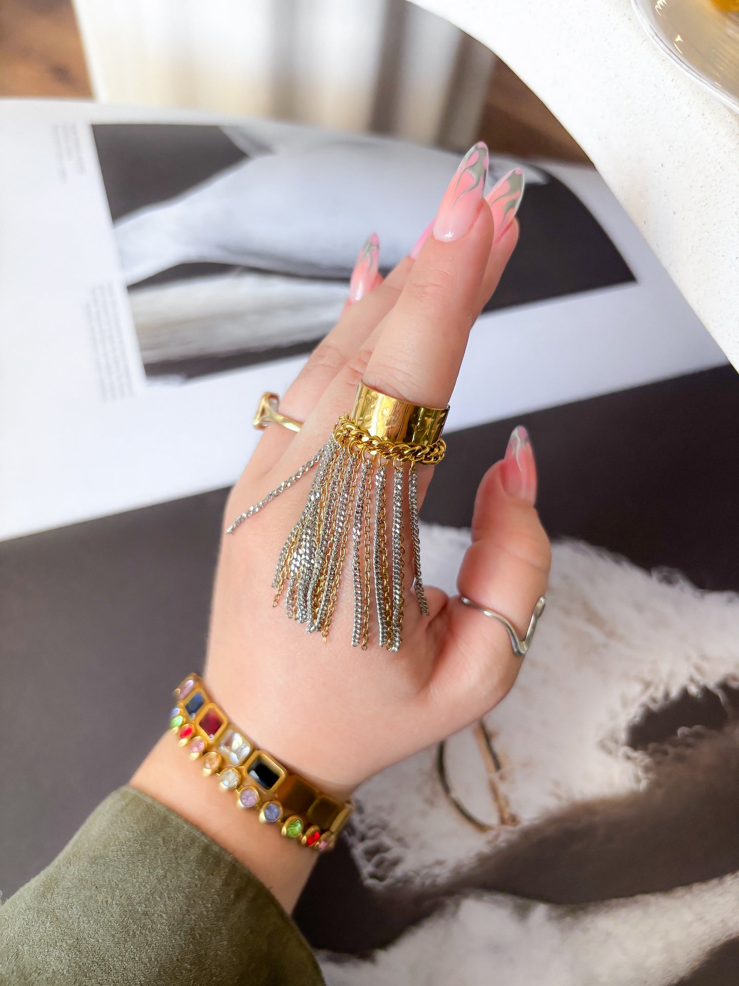 Anillo "Chain Rain"
