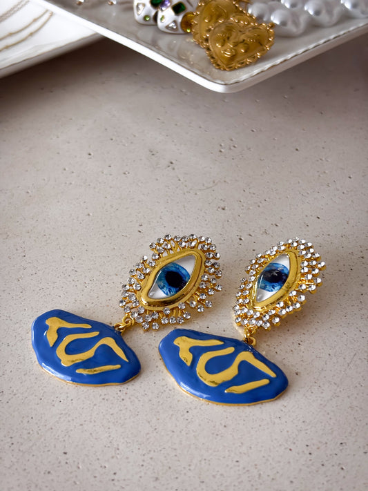 Pendientes Statement Blue Eyes