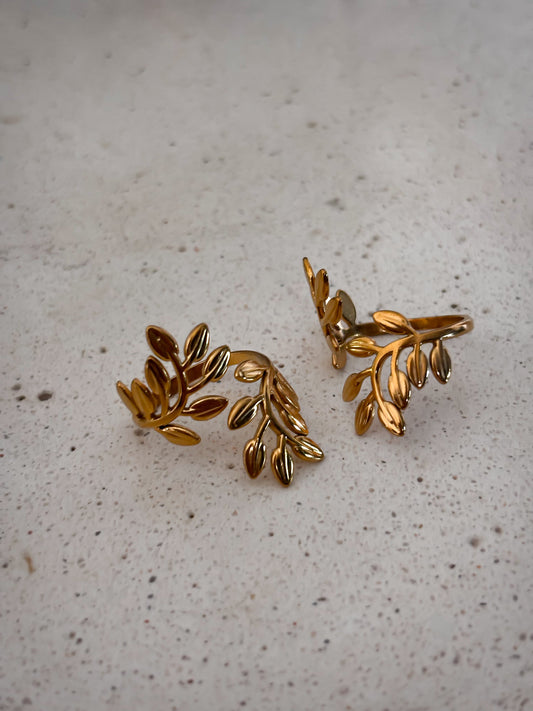 Anillo Ajustable Gold Leaves