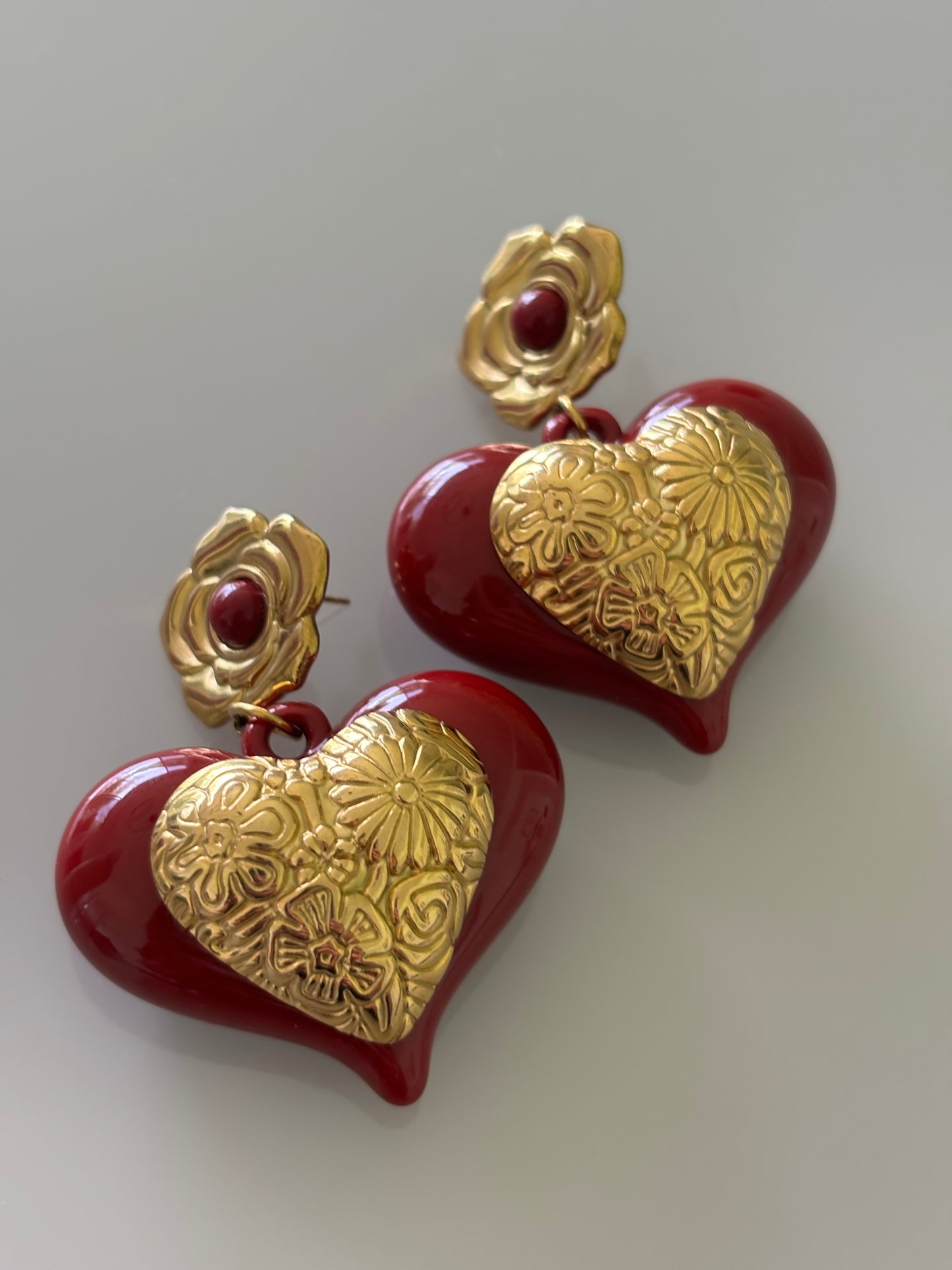 Pendientes Red Big Heart