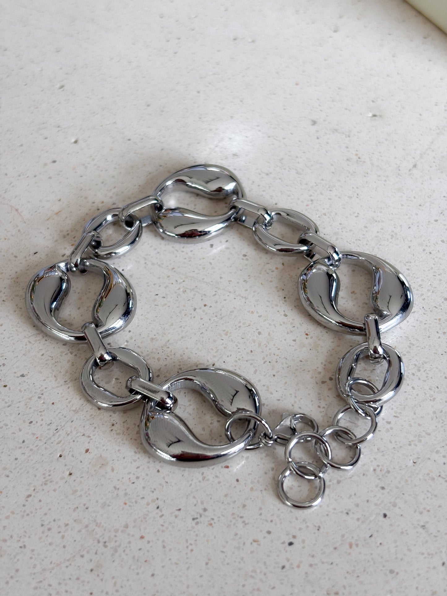 Brazalete Chunky Circle Silver