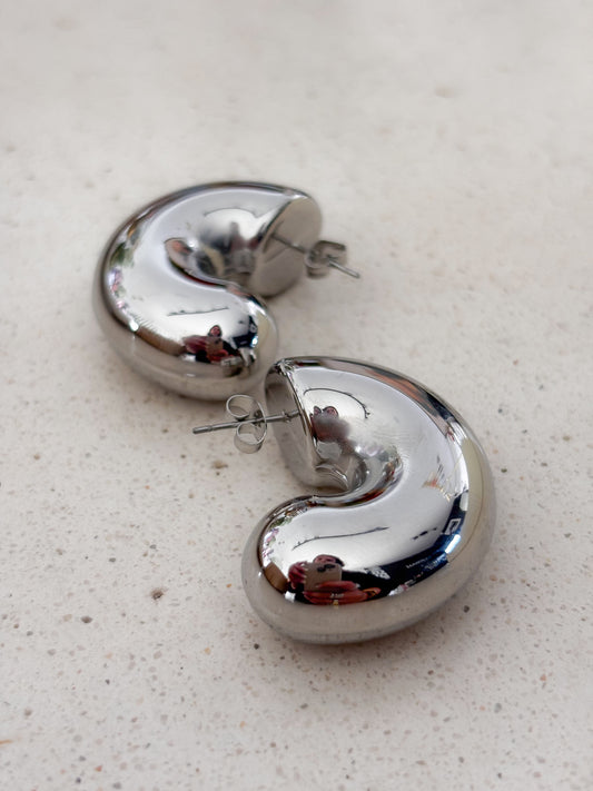 Aretes Chunky C Silver