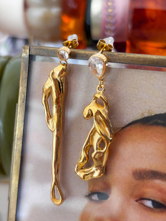 Aretes  Asymmetric Gold