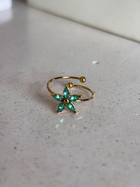 Anillo “Green Flower”