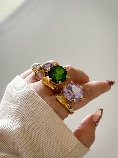 Anillo Big Green Gem
