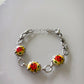 Brazalete Vintage Silver Multi Flowers