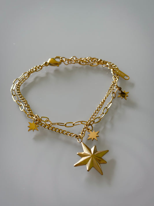 Brazalete Double Destellos Gold