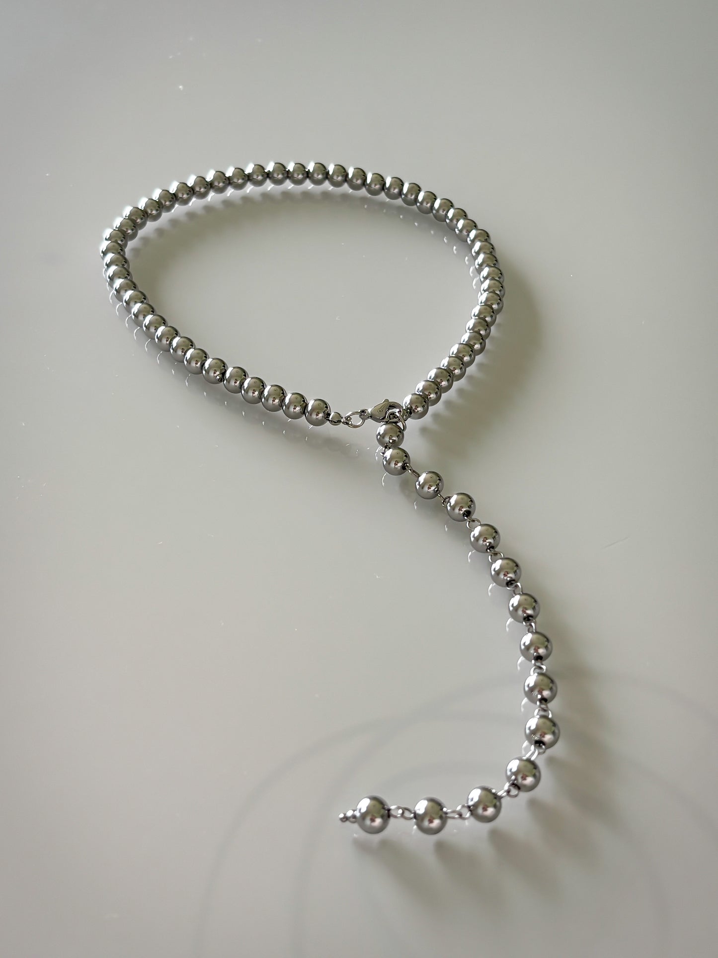 Collar Long Silver Balins