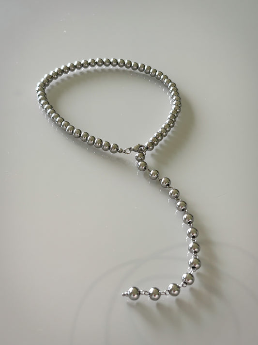 Collar Long Silver Balins