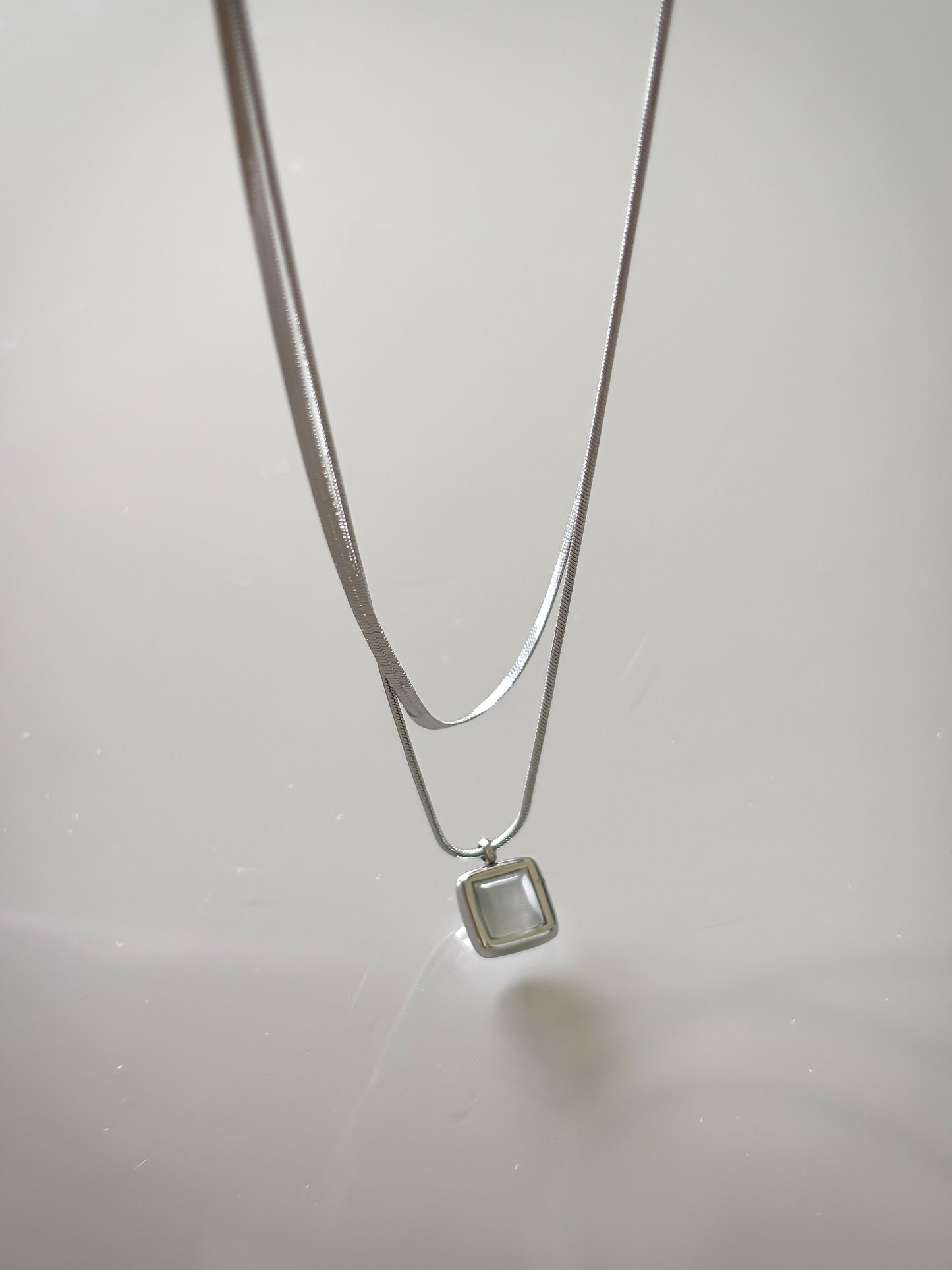 Collar Double Silver stone