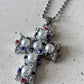 Collar Silver Diamond Cross