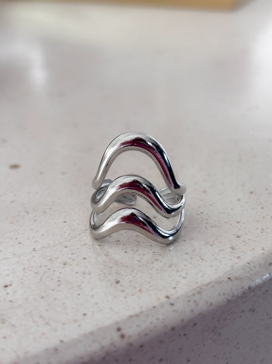 Anillo Three Waves Silver