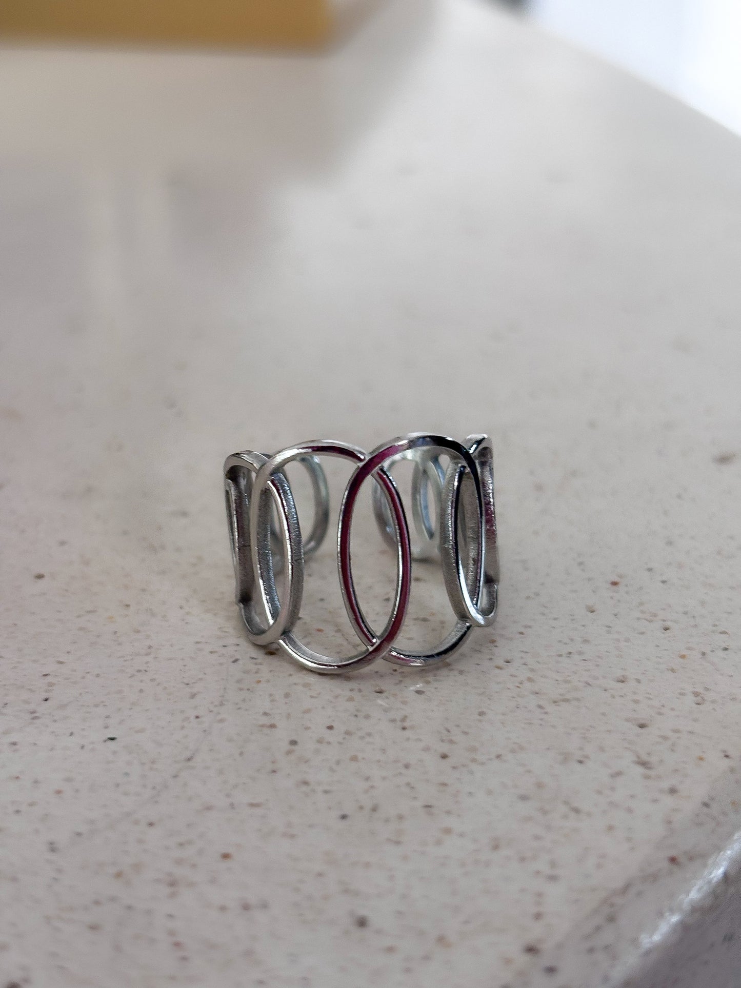 Anillo Ajustable "Silver Panal"