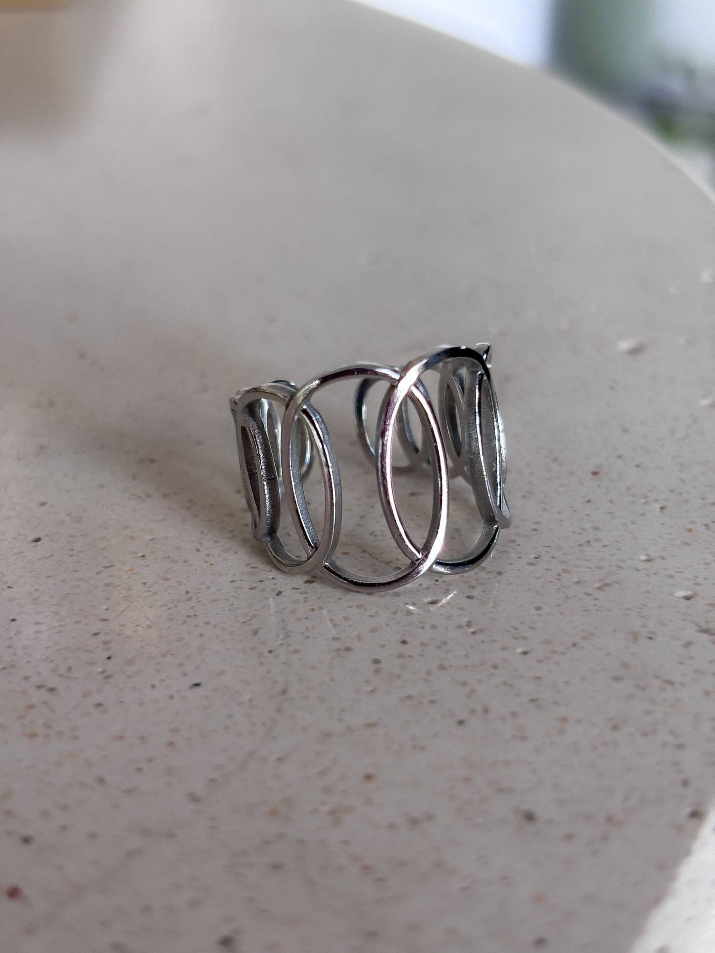 Anillo Ajustable "Silver Panal"