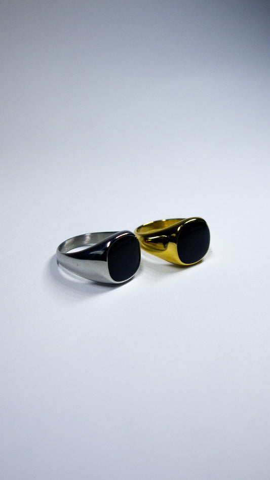 Anillo Urban “Gold & Silver Black Stone”