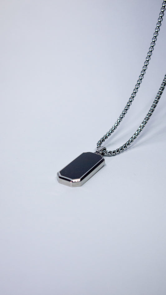 Cadena Urban Silver "Black Stone”