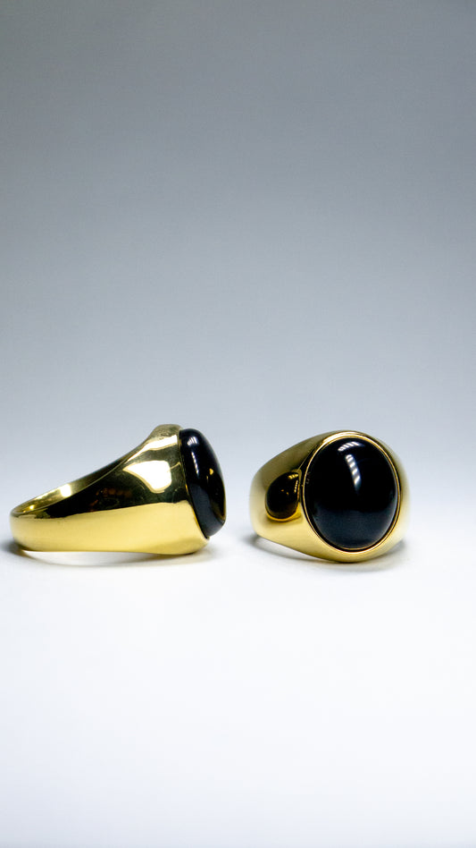 URBAN - Signet Ring - Gold Pearl