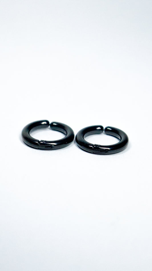 Argollas sin perforación Urban "Medium Black"